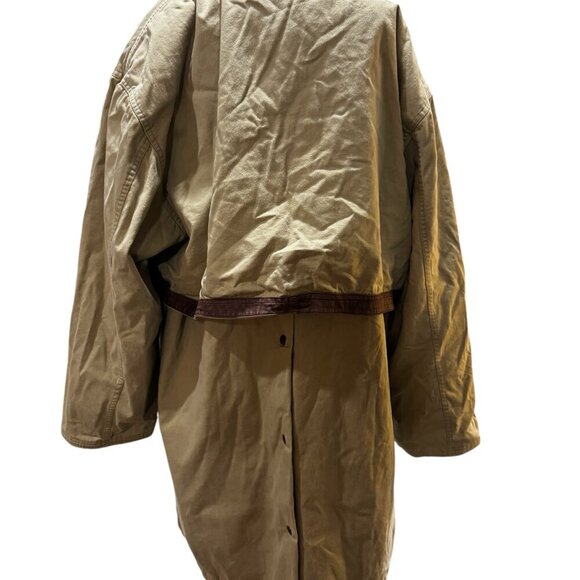 Vintage Structure Expedition Gear Canvas Duster Coat XL – Tan with Brown Trim, T - Picture 4 of 6